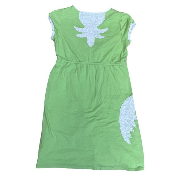 Tori Richard Womens Hawaiian Y2K Faux Wrap Dress Green White Palm Tree L - Picture 7 of 8